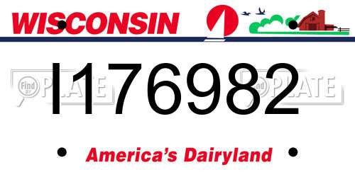 I176982 Wisconsin License Plate