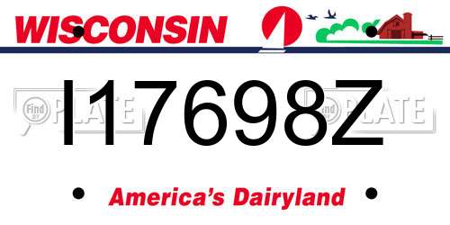 I17698Z Wisconsin License Plate