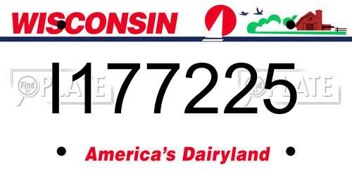 I177225 Wisconsin License Plate