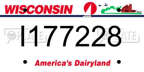 I177228 Wisconsin License Plate