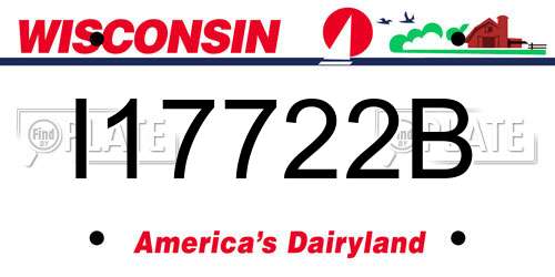 I17722B Wisconsin License Plate