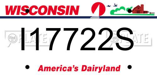 I17722S Wisconsin License Plate