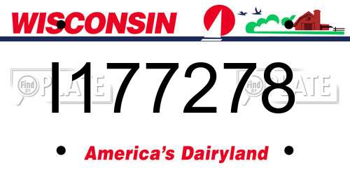 I177278 Wisconsin License Plate