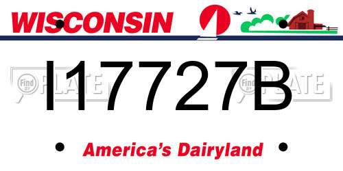 I17727B Wisconsin License Plate