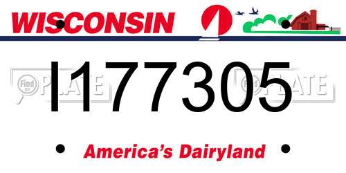 I177305 Wisconsin License Plate
