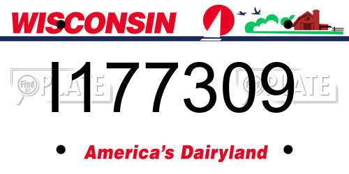 I177309 Wisconsin License Plate