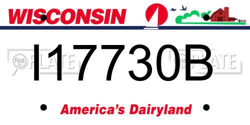 I17730B Wisconsin License Plate