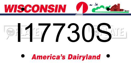 I17730S Wisconsin License Plate