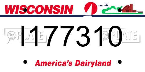 I177310 Wisconsin License Plate