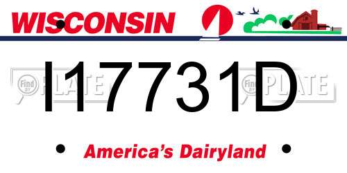 I17731D Wisconsin License Plate