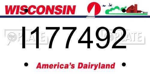 I177492 Wisconsin License Plate