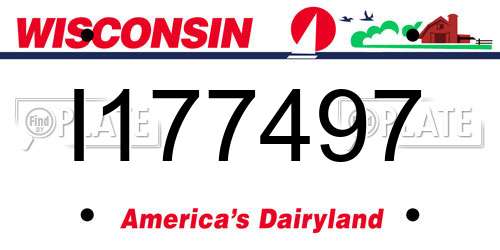 I177497 Wisconsin License Plate
