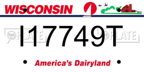I17749T Wisconsin License Plate