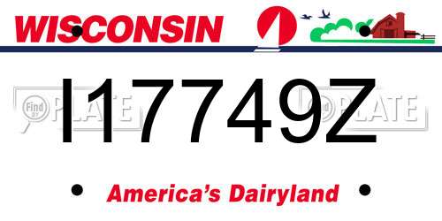 I17749Z Wisconsin License Plate