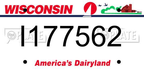 I177562 Wisconsin License Plate