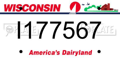I177567 Wisconsin License Plate