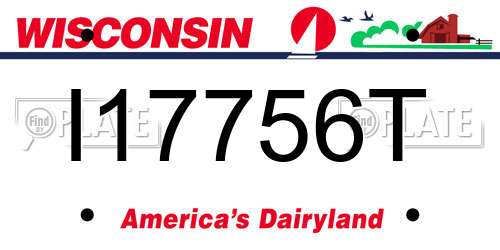 I17756T Wisconsin License Plate