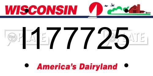 I177725 Wisconsin License Plate