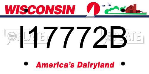 I17772B Wisconsin License Plate