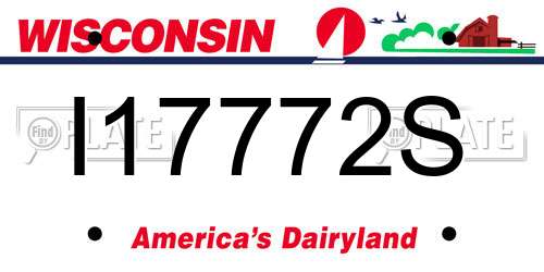 I17772S Wisconsin License Plate