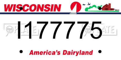 I177775 Wisconsin License Plate