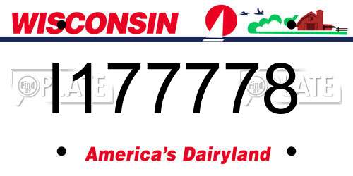 I177778 Wisconsin License Plate