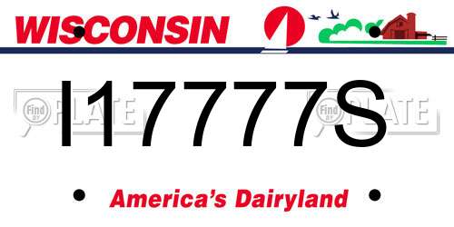 I17777S Wisconsin License Plate