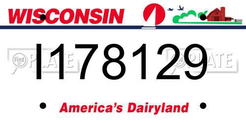 I178129 Wisconsin License Plate