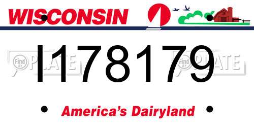 I178179 Wisconsin License Plate