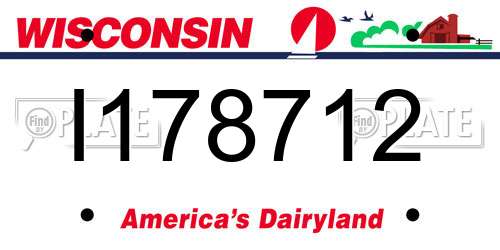 I178712 Wisconsin License Plate