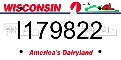I179822 Wisconsin License Plate