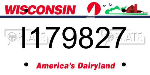 I179827 Wisconsin License Plate
