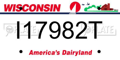 I17982T Wisconsin License Plate