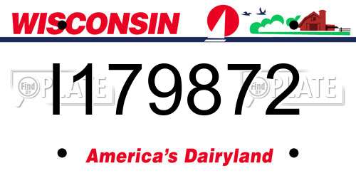 I179872 Wisconsin License Plate