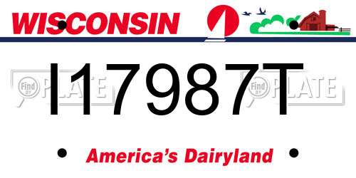 I17987T Wisconsin License Plate