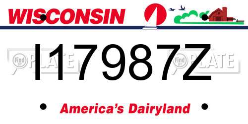 I17987Z Wisconsin License Plate