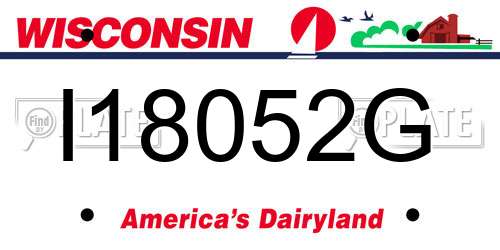 I18052G Wisconsin License Plate