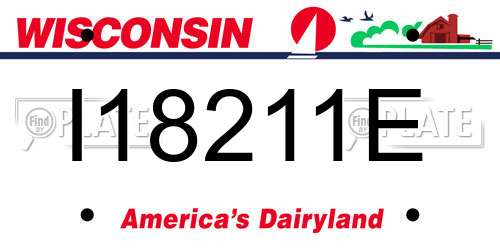 I18211E Wisconsin License Plate