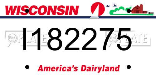 I182275 Wisconsin License Plate