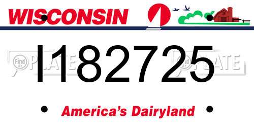 I182725 Wisconsin License Plate