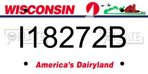 I18272B Wisconsin License Plate