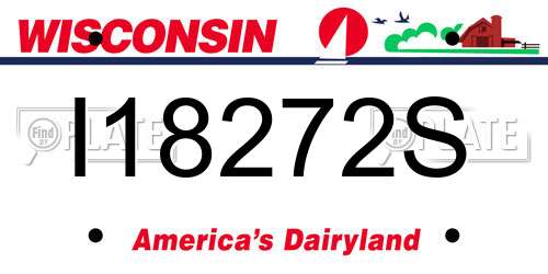 I18272S Wisconsin License Plate