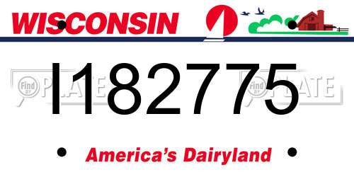 I182775 Wisconsin License Plate
