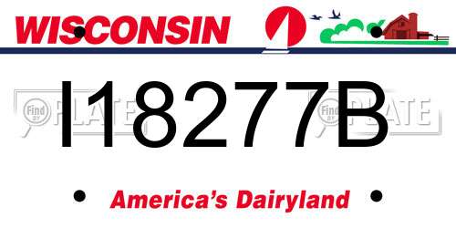 I18277B Wisconsin License Plate