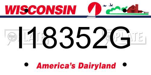 I18352G Wisconsin License Plate