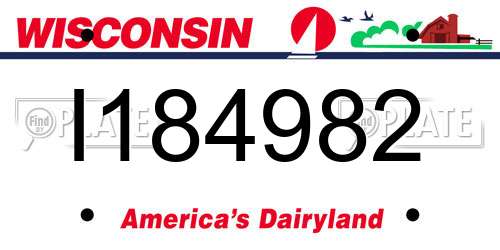 I184982 Wisconsin License Plate