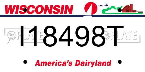 I18498T Wisconsin License Plate
