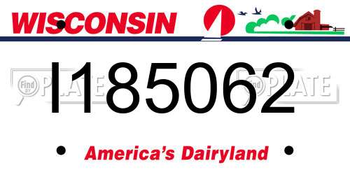I185062 Wisconsin License Plate