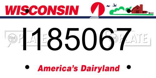 I185067 Wisconsin License Plate