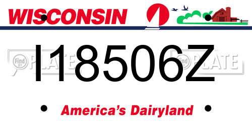 I18506Z Wisconsin License Plate
